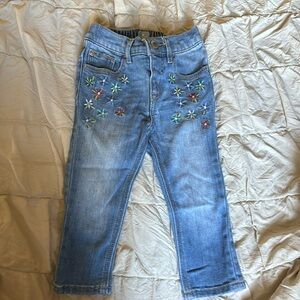 Babygap girls floral accent stretchy jeans